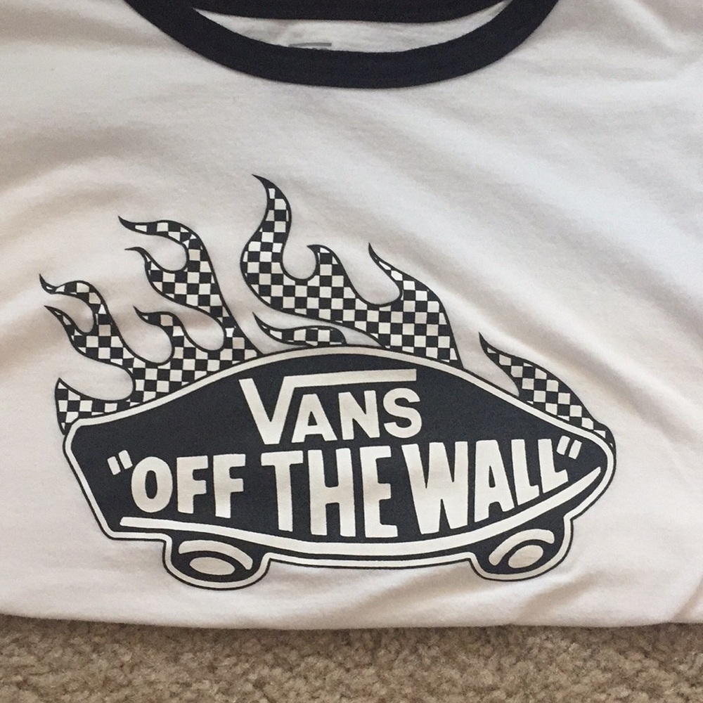 ✨checkered vans flame shirt